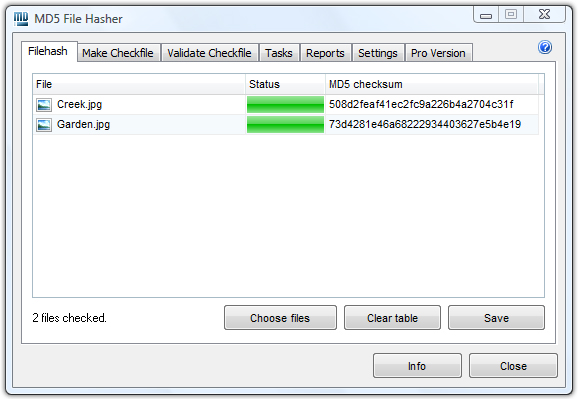 MD5 File Hasher screenshot